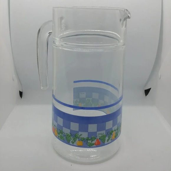 Vintage Arcopal Country Kitchen Cottage Style Juice Pitcher, Glass - Picture 1 of 8
